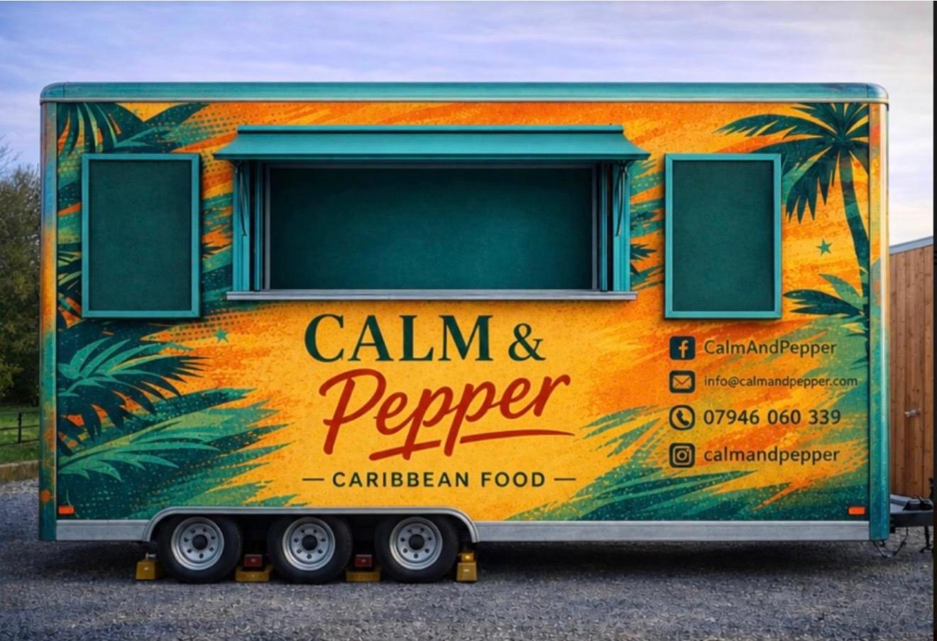 The Calm & Pepper Caribbean food trailer